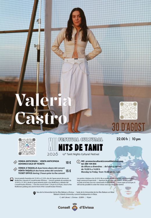 XII FESTIVAL CULTURAL NITS DE TANIT 2026 - VALERIA CASTRO- 30 D'AGOST