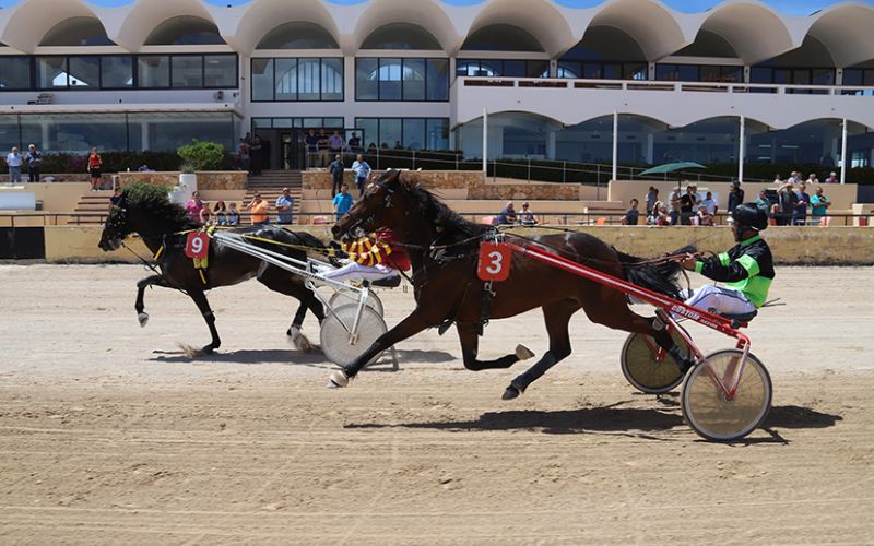 Caballos corriendo en el Hipódromo de San Rafael