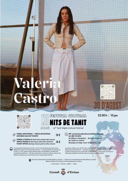 XII FESTIVAL CULTURAL NITS DE TANIT 2026 - VALERIA CASTRO- 30 D'AGOST